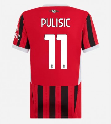 AC Milan Christian Pulisic #11 Primera Equipación Mujer 2024-25 Manga Corta